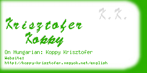 krisztofer koppy business card